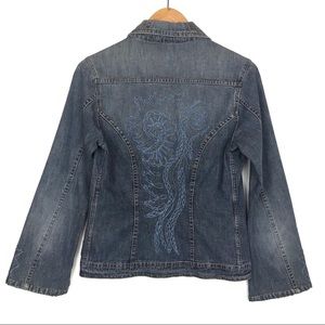 Legatte Embroidered Denim Jean Jacket Made n Italy